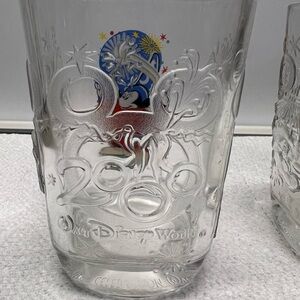 Disney 2000 Celebration Glass with Blue and Yellow Accents